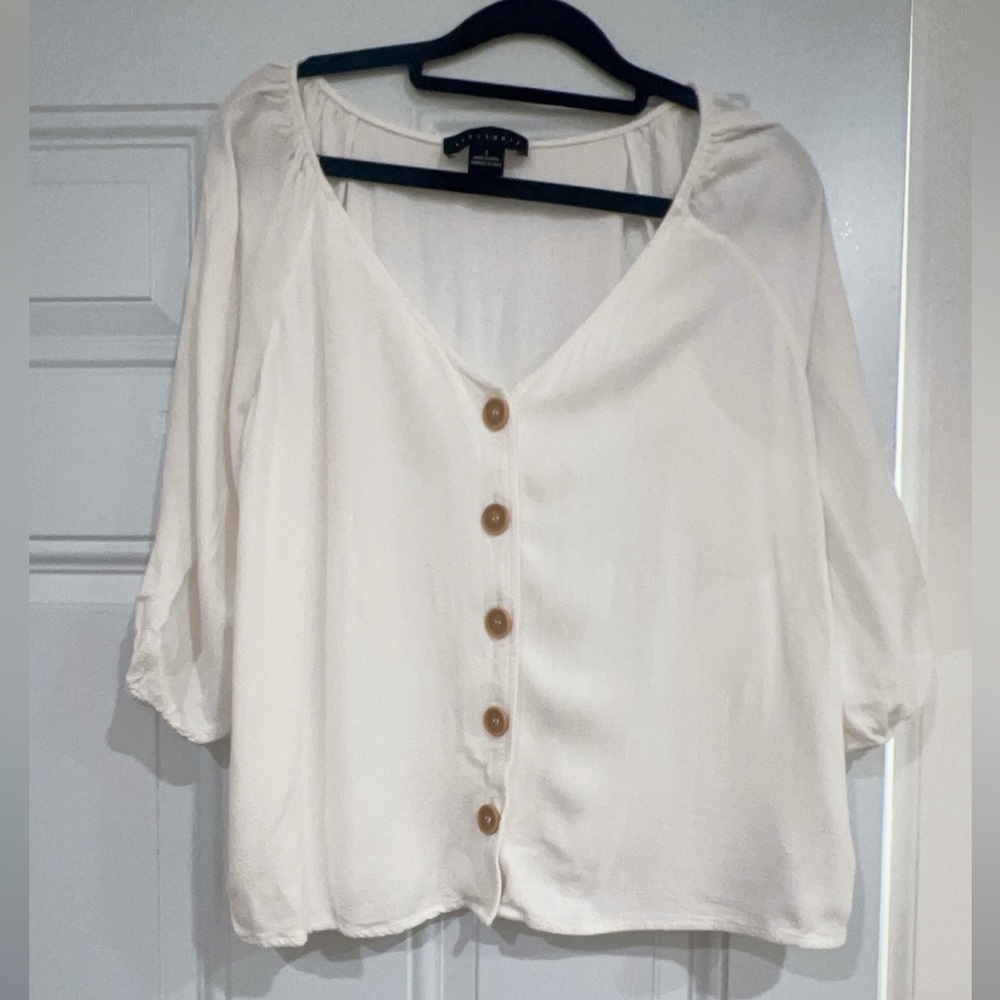 Sanctuary White Button-Up Blouse - image 4